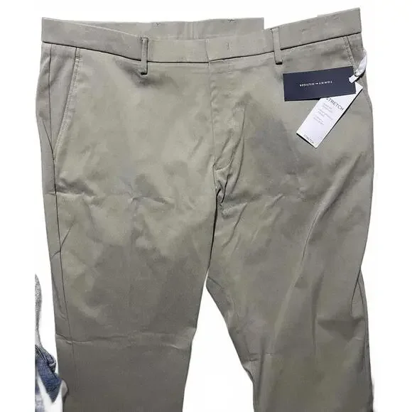Tommy Hilfiger TH Flex Stretch Dress Pants Mens 38x32 Olive Khaki New With Tags - Picture 7 of 7